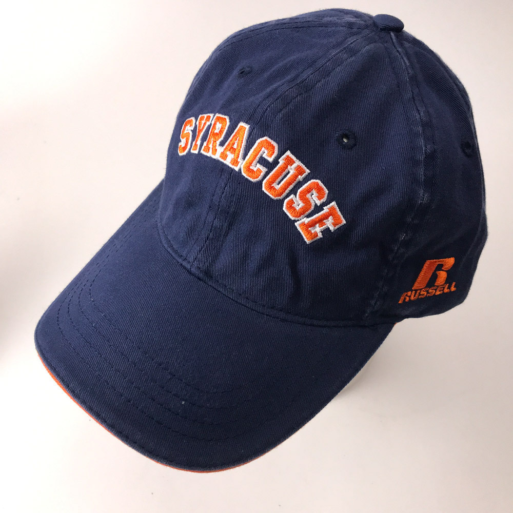 Syracuse block letter spellout hat blue cotton by Russell